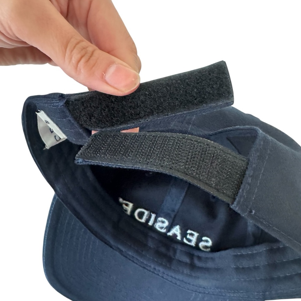 Seaside‎ Embroidered Adjustable Baseball Cap Navy Blue White - Picture 7 of 11